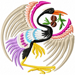 Egret Embroidery Design 7 Egret Embroidery Design 7